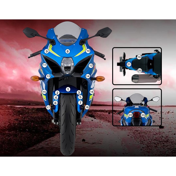[GUARDSUZ004] Eazi-Grip Paint Protection Film for Suzuki GSX-R 1000, gloss or matte (Gloss)