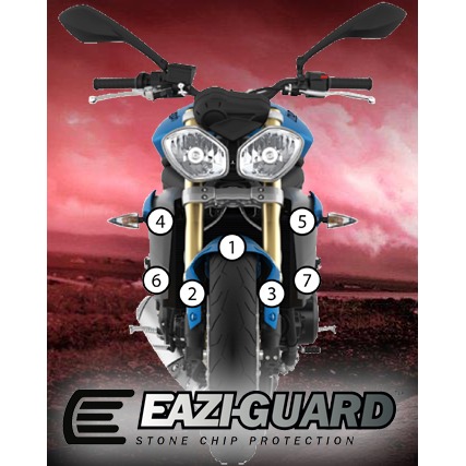 [GUARDTRI003] Eazi-Grip Paint Protection Film for Triumph Street Triple / R, gloss or matte (Gloss)