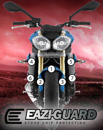 [GUARDTRI003] Eazi-Guard Paint Protection Film for Triumph Street Triple / R 2013 - 2016, gloss or matte (Gloss)