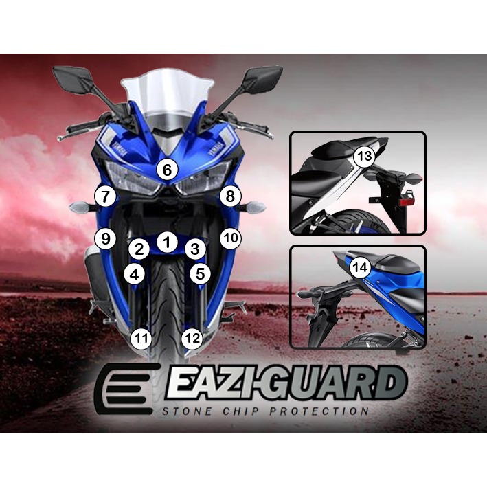 Eazi-Grip Paint Protection Film for Yamaha YZF-R3, gloss or matte