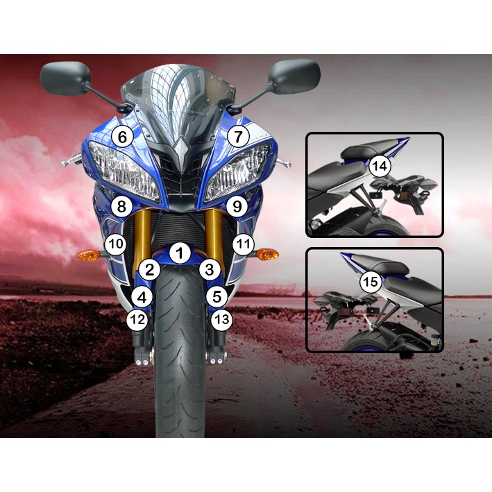 Eazi-Grip Paint Protection Film for Yamaha YZF-R6, gloss or matte