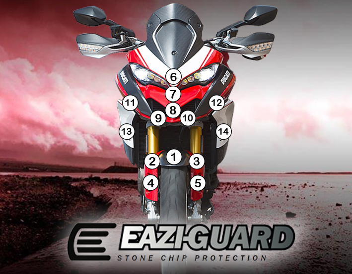 [GUARDDUC011] Eazi-Grip Paint Protection Film for Ducati Multistrada 1260 Pikes Peak, gloss or matte (Gloss)