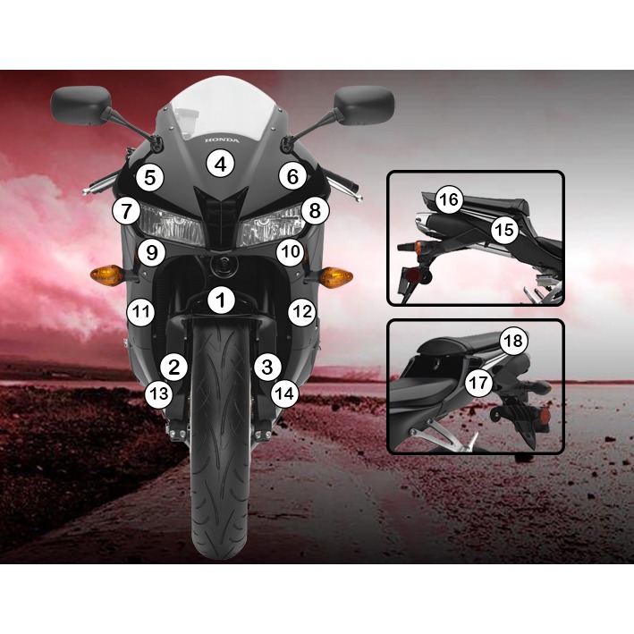 [GUARDHON007] Eazi-Grip Paint Protection Film for Honda CBR600RR 2013 - 2017, gloss or matte (Gloss)