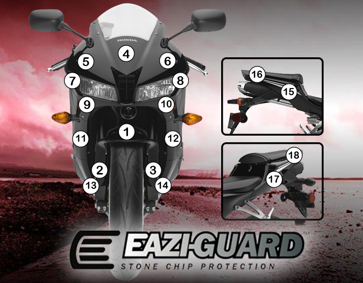 [GUARDHON007] Eazi-Grip Paint Protection Film for Honda CBR600RR 2013 - 2017, gloss or matte (Gloss)