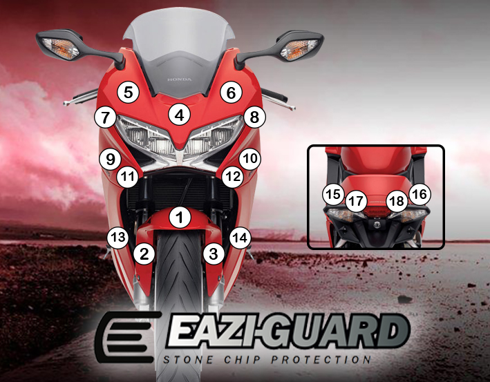 Eazi-Grip Paint Protection Film for Honda VFR800 2014 – 2017, gloss or matte