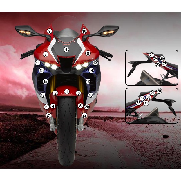 Eazi-Grip Paint Protection Film for Honda CBR1000RR-R, gloss or matte