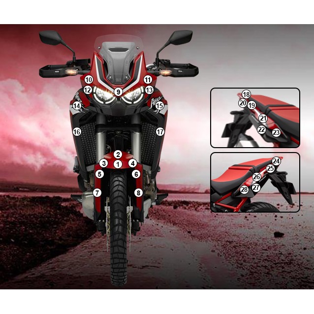 [GUARDHON012] Eazi-Grip Paint Protection Film for Honda Africa Twin, gloss or matte (Gloss)
