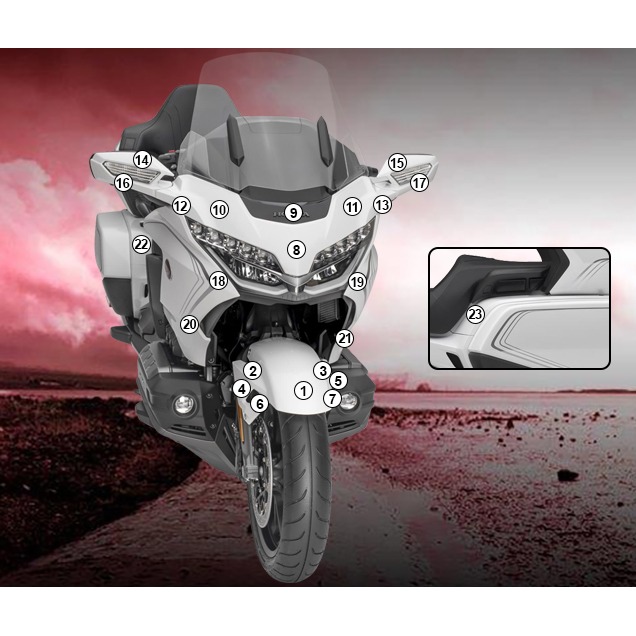[GUARDHON014] Eazi-Grip Paint Protection Film for Honda Goldwing Tour Premium 2020, gloss or matte (Gloss)
