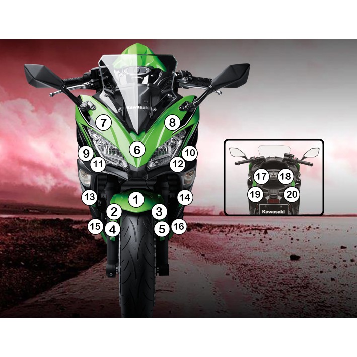 Eazi-Grip Paint Protection Film for Kawasaki Ninja 650 2017 - 2019, gloss or matte