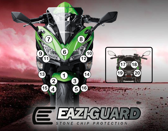 Eazi-Guard Paint Protection Film for Kawasaki Ninja 650 2017 - 2019, gloss or matte