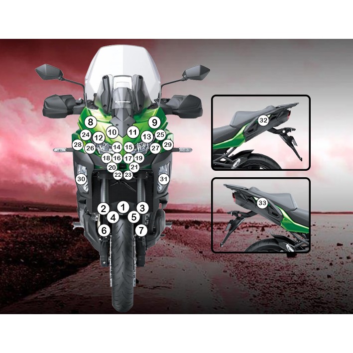 Eazi-Grip Paint Protection Film for Kawasaki Versys 1000 2019, gloss or matte