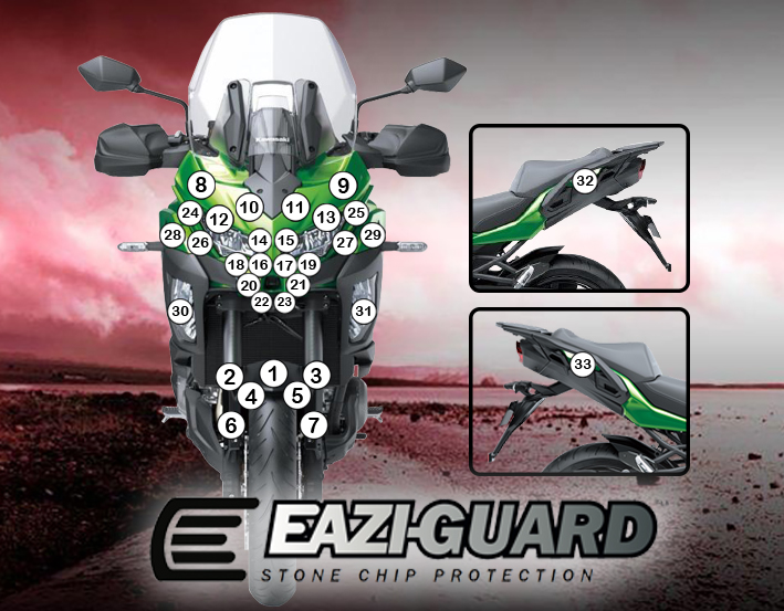 [GUARDKAW020] Eazi-Guard Paint Protection Film for Kawasaki Versys 1000 2019, gloss or matte (Gloss)