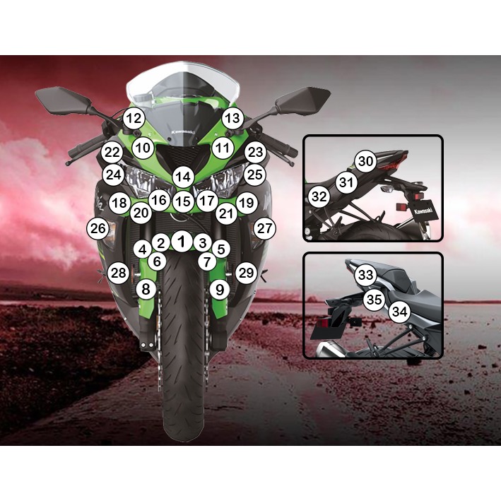 [GUARDKAW021] Eazi-Grip Paint Protection Film for Kawasaki ZX-6R 2019 - 2021, gloss or matte (Gloss)