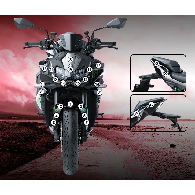 [GUARDKAW022] Eazi-Grip Paint Protection Film for Kawasaki ZH2, gloss or matte (Gloss)