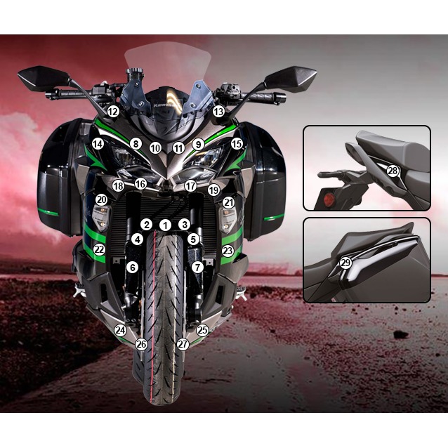 [GUARDKAW023] Eazi-Grip Paint Protection Film for Kawasaki Ninja 1000SX, gloss or matte (Gloss)