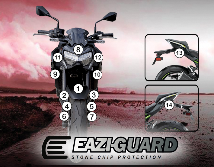 [GUARDKAW024] Eazi-Grip Paint Protection Film for Kawasaki Z900, gloss or matte (Gloss)