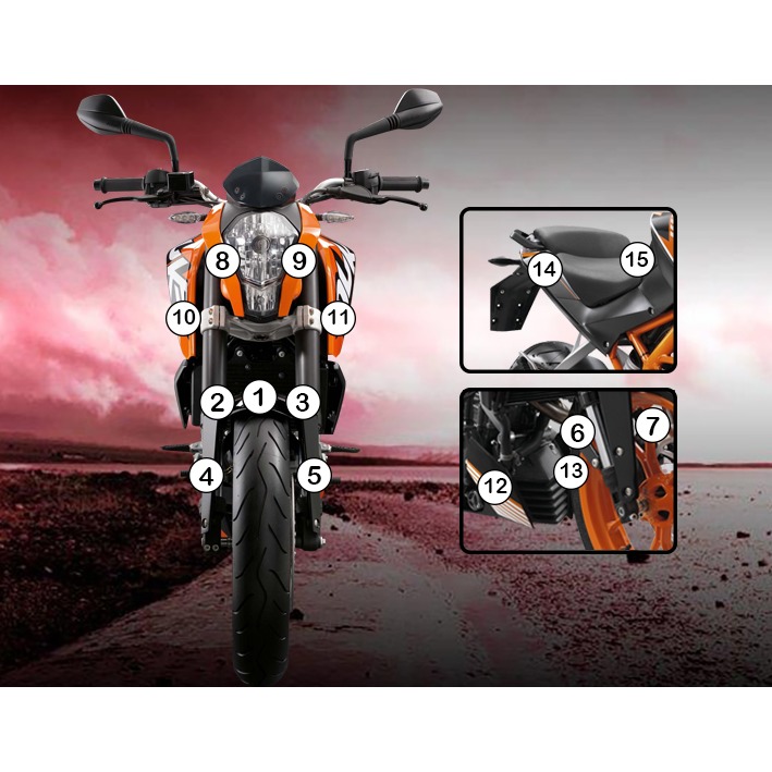 Eazi-Grip Paint Protection Film for KTM 390 Duke, gloss or matte