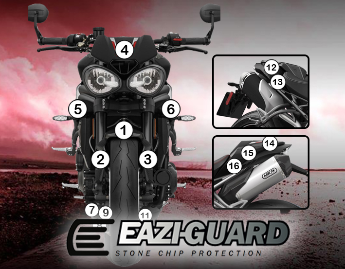 [GUARDTRI006] Eazi-Guard Paint Protection Film for Triumph Speed Triple 2016 – 2017, gloss or matte (Gloss)