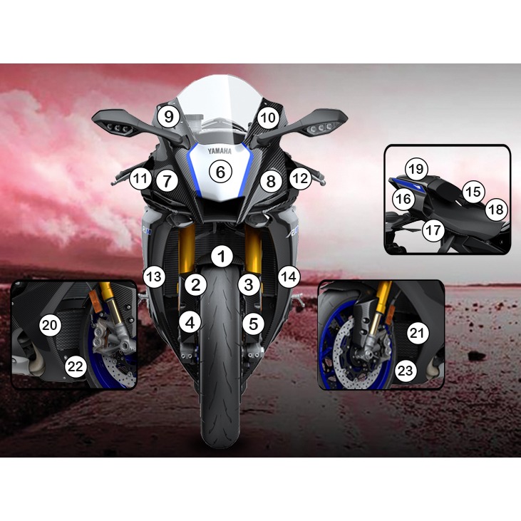 Eazi-Grip Paint Protection Film for Yamaha YZF-R1M, gloss or matte