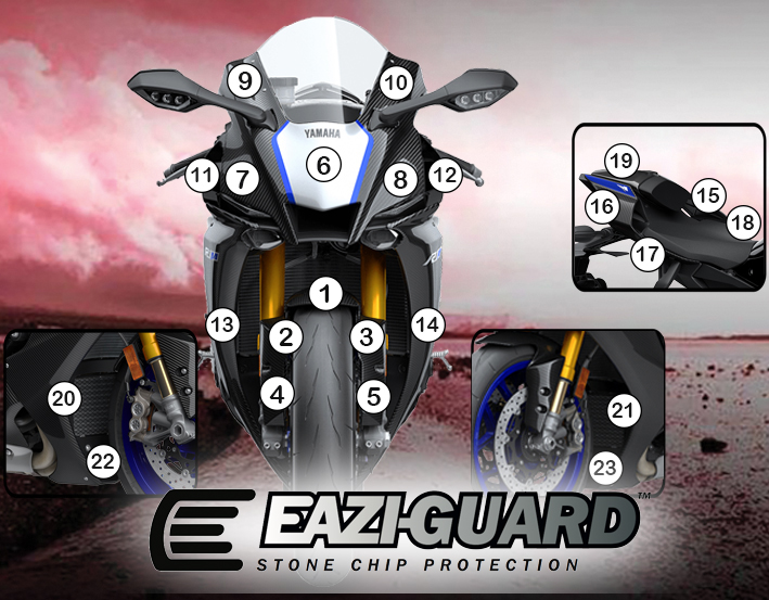 Eazi-Guard Paint Protection Film for Yamaha YZF-R1M 2020, gloss or matte
