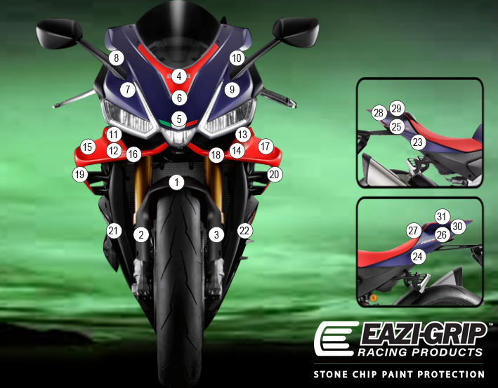 [GUARDAPR005] Eazi-Grip Paint Protection Film for Aprilia RSV4 2021, gloss or matte (Gloss)