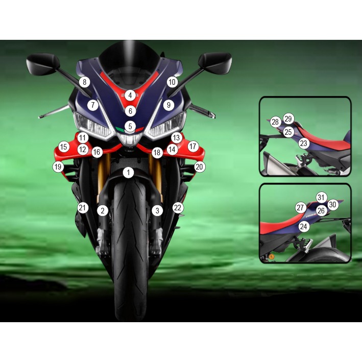 Eazi-Grip Paint Protection Film for Aprilia RSV4, gloss or matte