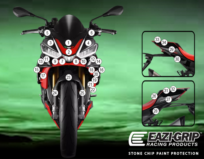 [GUARDAPR008] Eazi-Grip Paint Protection Film for Aprilia Tuono V4 2021, gloss or matte (Gloss)