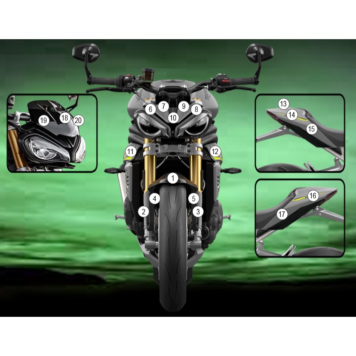 [GUARDTRI007] Eazi-Grip Paint Protection Film for Triumph Speed Triple 1200 RS, gloss or matte (Gloss)