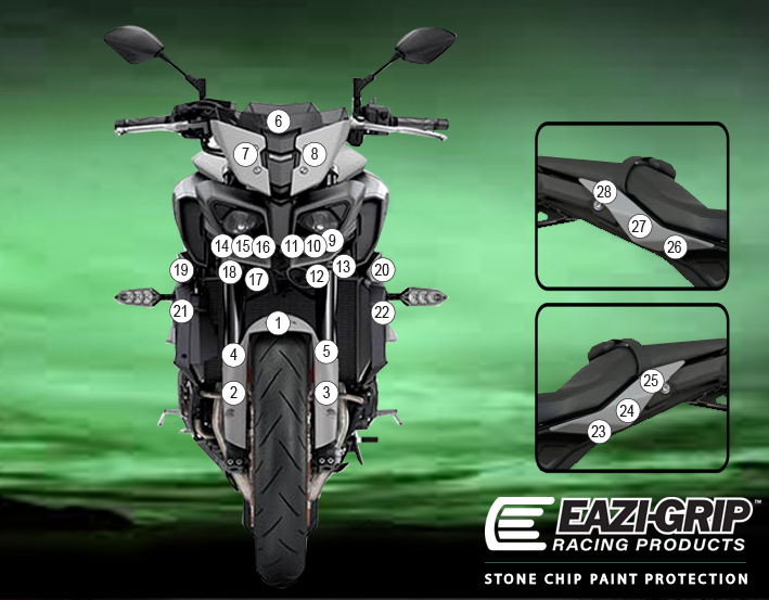 [GUARDYAM013] Eazi-Guard Paint Protection Film for Yamaha MT-10 2020 - 2021, gloss or matte (Gloss)