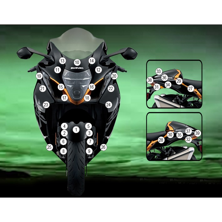 [GUARDSUZ005] Eazi-Grip Paint Protection Film for Suzuki Hayabusa Gen III, gloss or matte (Gloss)