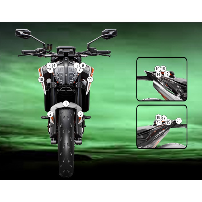 [GUARDKTM006] Eazi-Grip Paint Protection Film for KTM 890 Duke R, gloss or matte (Gloss)