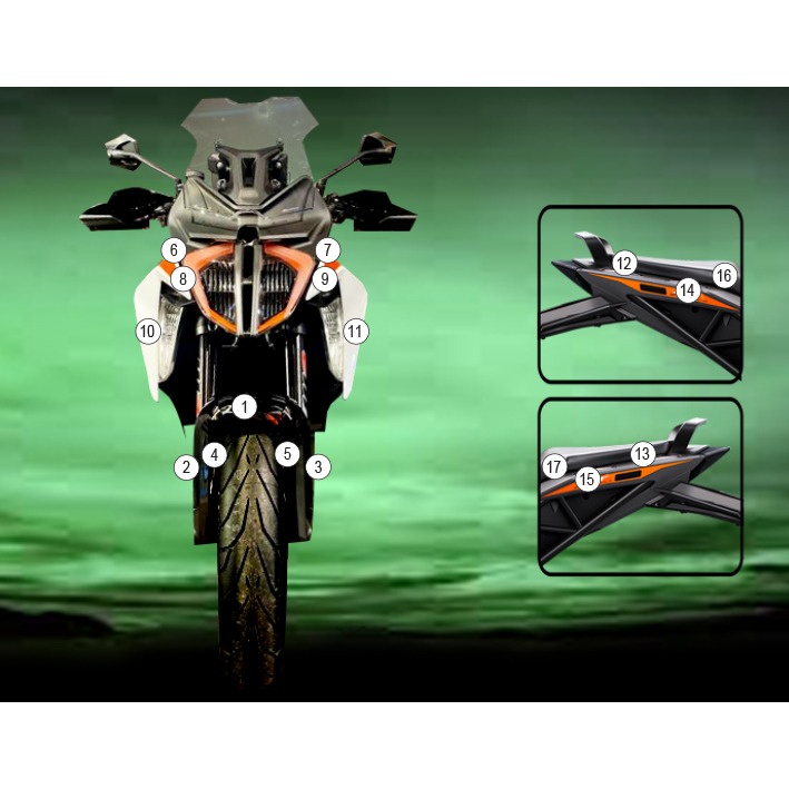 [GUARDKTM008] Eazi-Grip Paint Protection Film for KTM 1290 Super Duke GT, gloss or matte (Gloss)