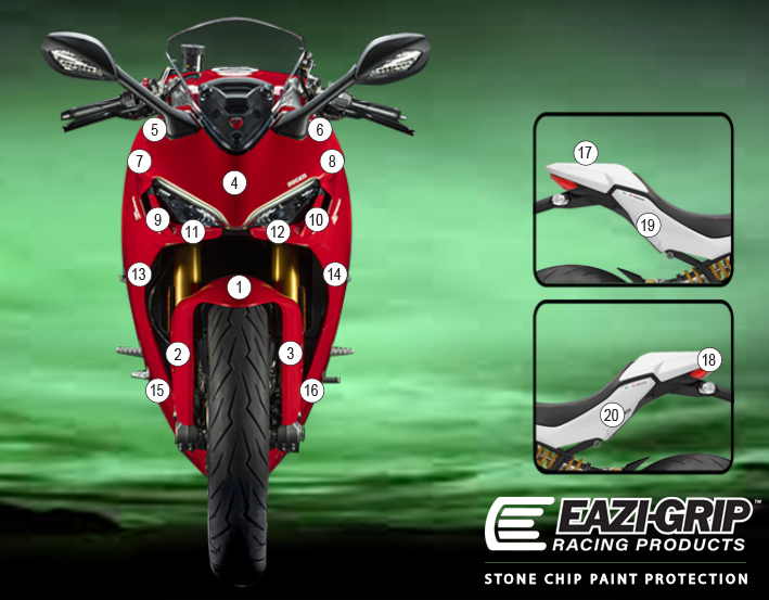 [GUARDDUC016] Eazi-Grip Paint Protection Film for Ducati SuperSport 2021, gloss or matte (Gloss)