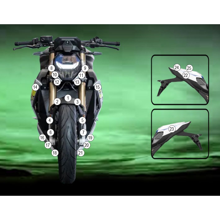 Eazi-Grip Paint Protection Film for BMW S1000R 2021, gloss or matte