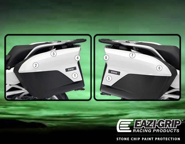 [PANNIERBMW003] Eazi-Guard Pannier Protection Film for BMW R1200RT R1250RT K1600GT, gloss or matte (Gloss)