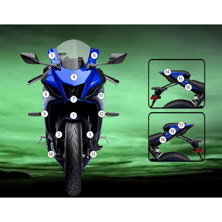 [GUARDYAM014] Eazi-Grip Paint Protection Film for Yamaha YZF-R7, gloss or matte (Gloss)
