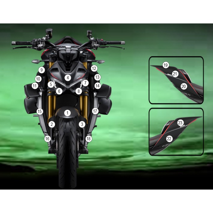 [GUARDDUC018] Eazi-Grip Paint Protection Film for Ducati Streetfighter V4 SP, gloss or matte (Gloss)