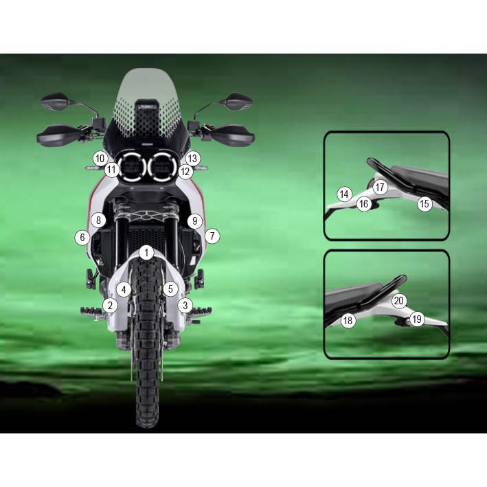 [GUARDDUC021] Eazi-Grip Paint Protection Film for Ducati DesertX, gloss or matte (Gloss)