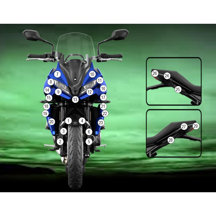 [GUARDTRI012] Eazi-Grip Paint Protection Film for Triumph Tiger Sport 660, gloss or matte (Gloss)