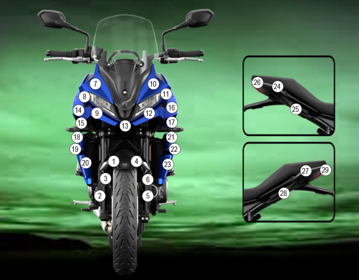 [GUARDTRI012] Eazi-Grip Paint Protection Film for Triumph Tiger Sport 660, gloss or matte (Gloss)