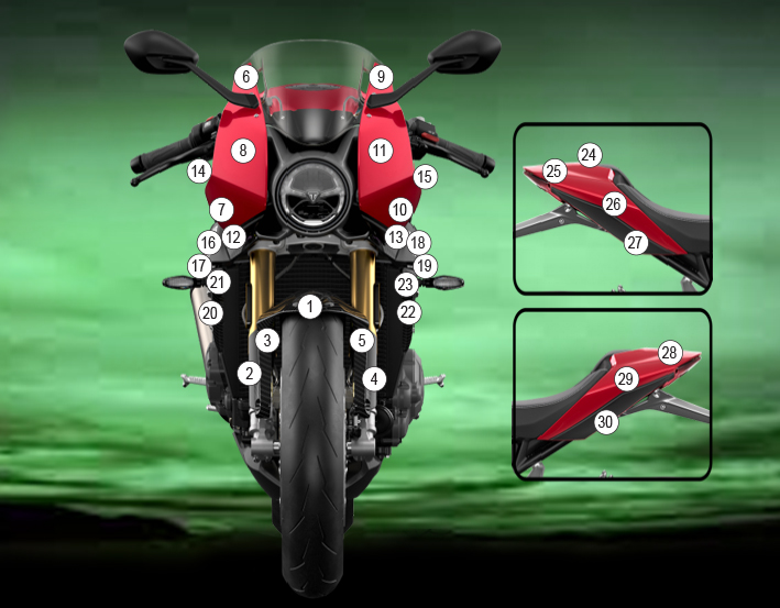 [GUARDTRI013] Eazi-Guard Paint Protection Film for Triumph Speed Triple 1200 RR, gloss or matte (Gloss)