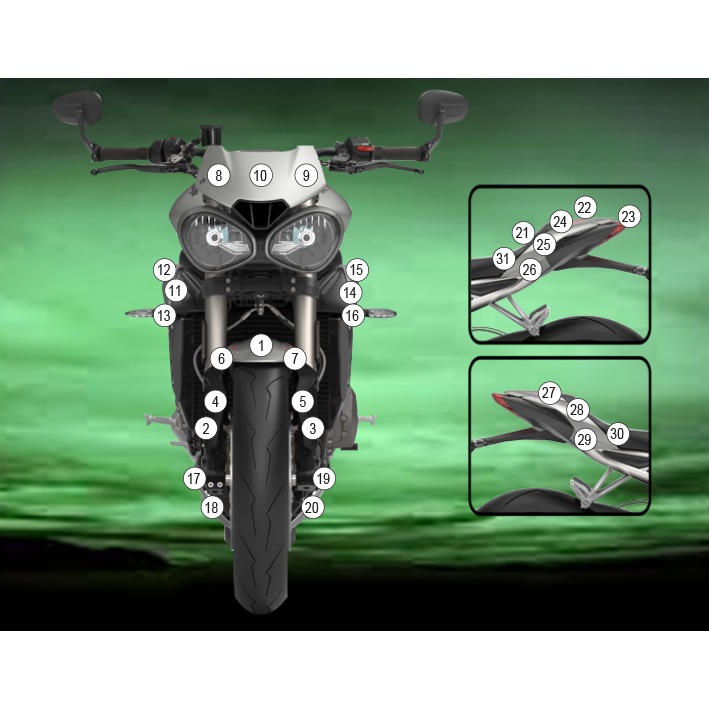 Eazi-Grip Paint Protection Film for Triumph Street Triple, gloss or matte