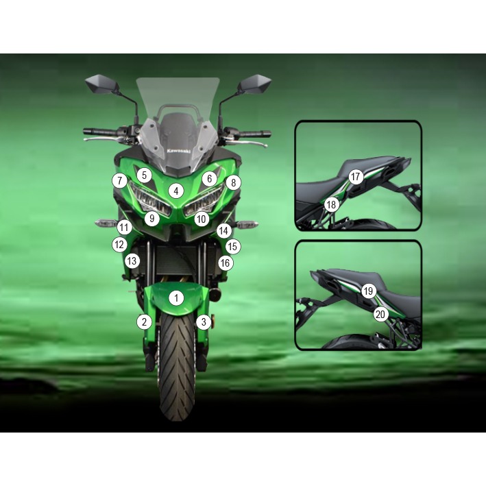 [GUARDKAW029] Eazi-Grip Paint Protection Film for Kawasaki Versys 650, gloss or matte (Gloss)