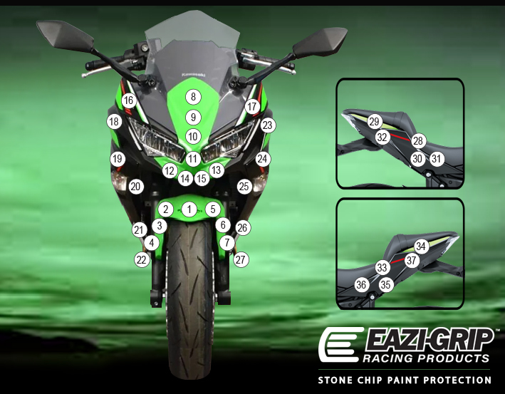 [GUARDKAW030] Eazi-Grip Paint Protection Film for Kawasaki Ninja 650, gloss or matte (Gloss)