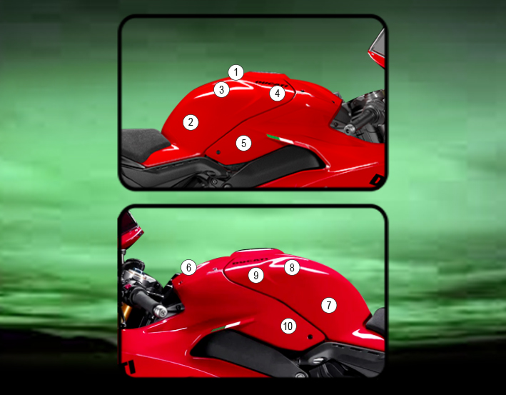 [TANKDUC003] Eazi-Guard Tank Protection Film for Ducati Panigale Streetfighter V4, gloss or matte (Gloss)