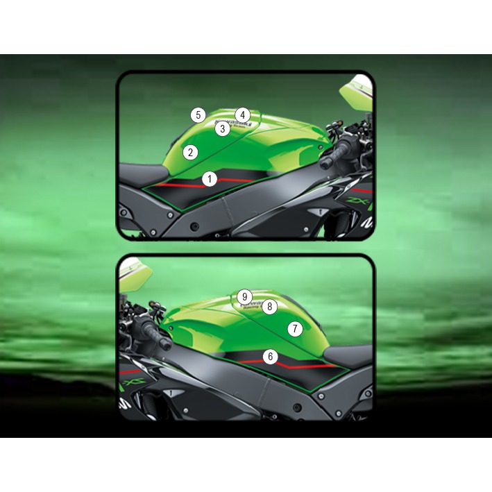 [TANKKAW002] Eazi-Grip Tank Protection Film for Kawasaki ZX-10R ZX-10RR, gloss or matte (Gloss)