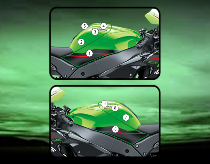 [TANKKAW002] Eazi-Guard Tank Protection Film for Kawasaki ZX-10R ZX-10RR, gloss or matte (Gloss)