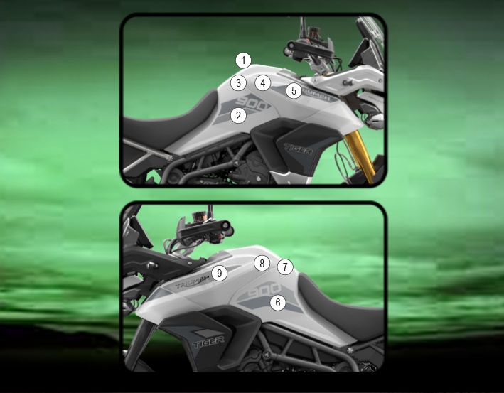 [TANKTRI001] Eazi-Guard Tank Protection Film for Triumph Tiger 900 GT 850 Sport, gloss or matte (Gloss)