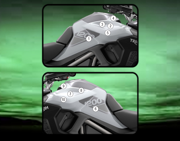 [TANKTRI003] Eazi-Guard Tank Protection Film for Triumph Tiger 1200 GT Rally Pro, gloss or matte (Gloss)