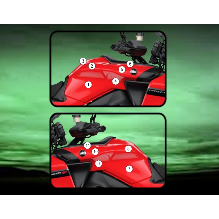 [TANKYAM007] Eazi-Grip Tank Protection Film for Yamaha Tracer 9 GT, gloss or matte (Gloss)